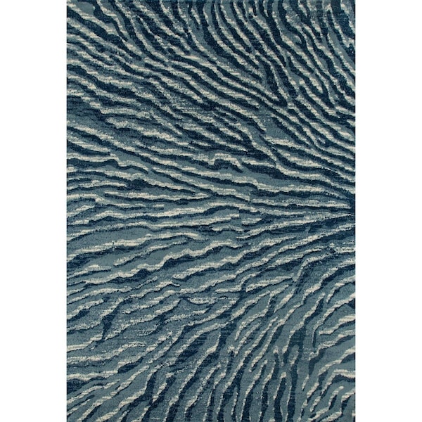 Standalone 4 x 6 ft. Troy Collection Ripple Woven Area Rug, Blue ST2590115 - main